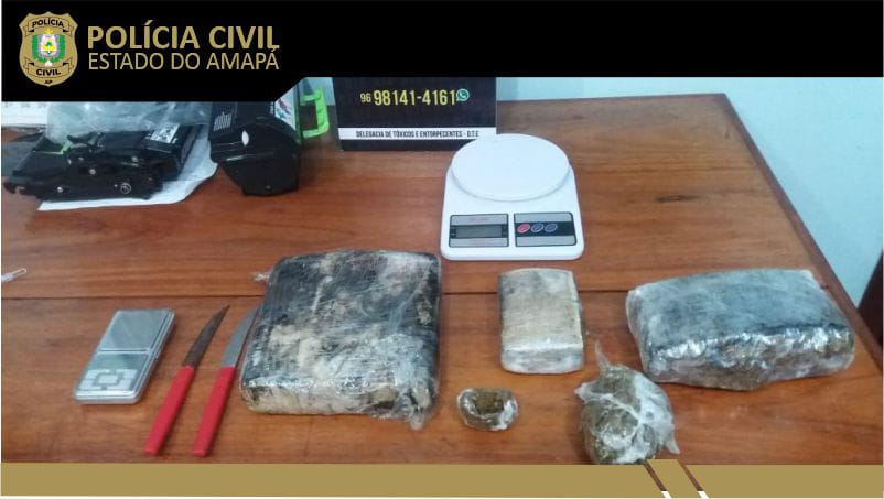 POLÍCIA CIVIL APREENDE MAIS DE 2 KG DE SKANK E PRENDE DUAS PESSOAS POR TRÁFICO DE DROGAS EM MACAPÁ
